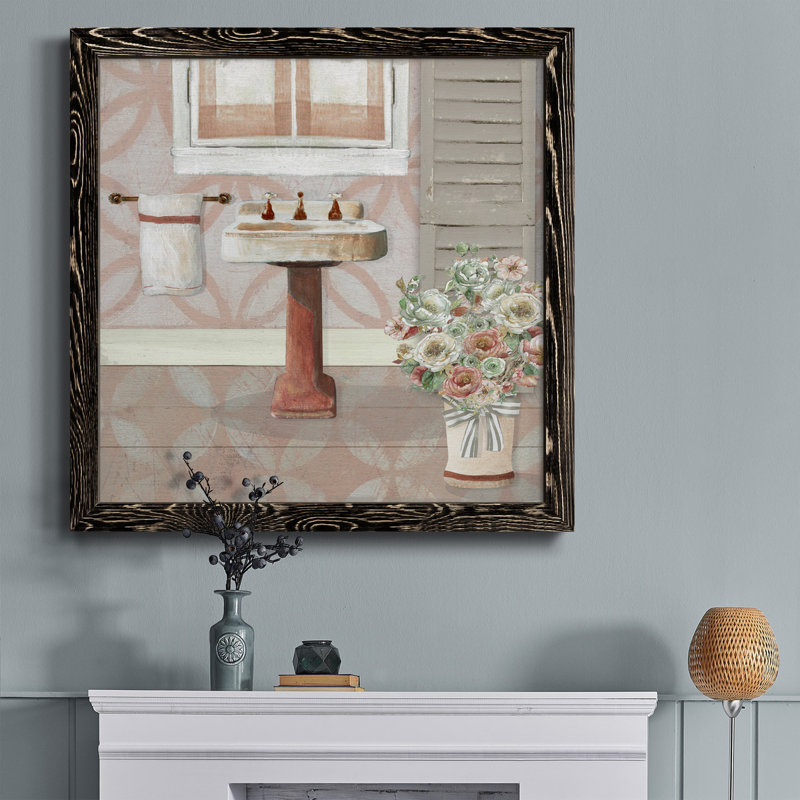 «Bless This Home Greenery», reproduction carrée sur toile, Cadre noir, H 34,5 po x l 34,5 po x P 1 po