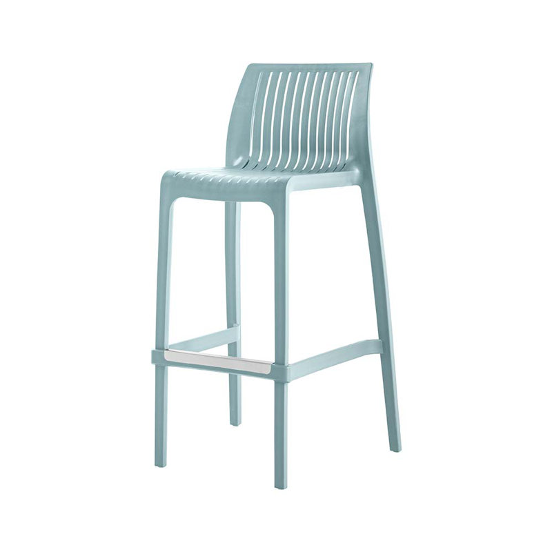 Tabouret d'extérieur à dossier bas Nayma, Bleu, Tabouret de bar (siège d'une hauteur de 40,2 po)