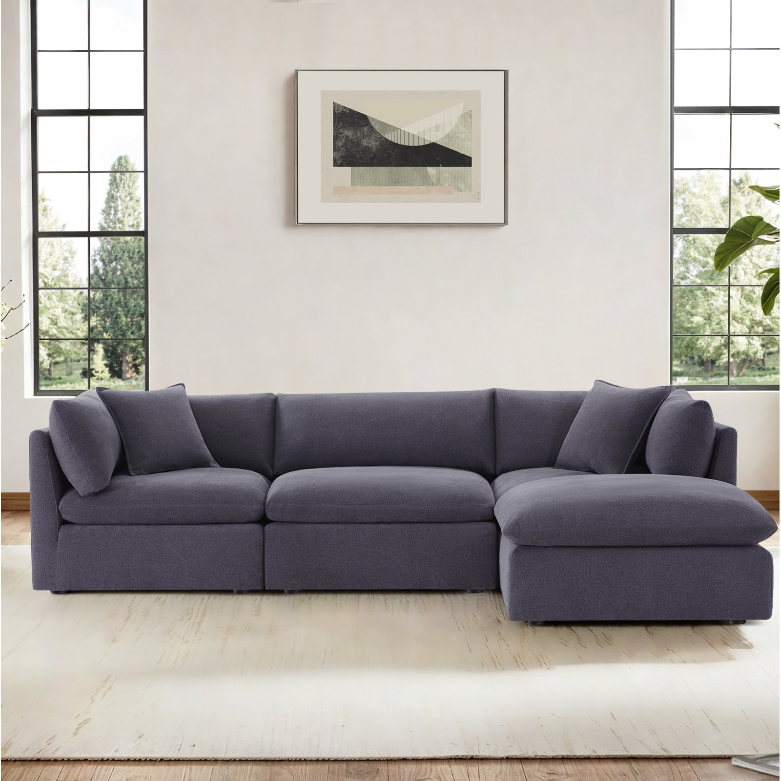 Annabella Sectional, Willow Zinc Performance Chenille