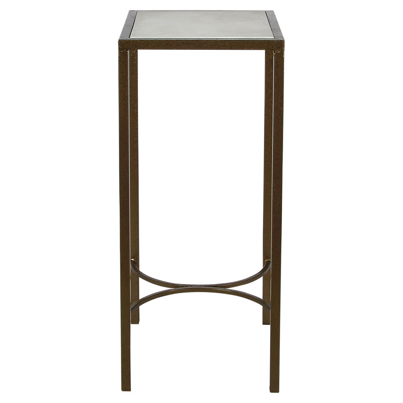 Charleston Square Pedestal Stone Plant Stand, Bronzed Brass, 36" H x 16" L x 16" D
