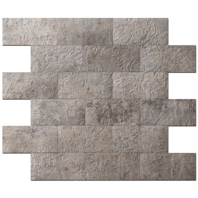 11.3" x 13" Stone Peel & Stick Backsplash Subway Tile,Set of 10