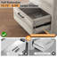 Grey 2 Drawer Modern Nightstand Large Storage With USB C And AC Outlets For Easy Charging