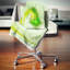 Fractale vert vif - coussin imprimé abstrait-30617618-30617614
