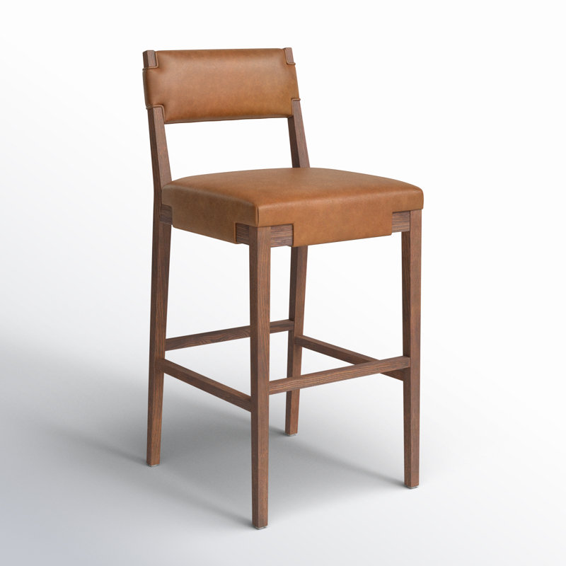 Tamari Stool-Sonoma Chestnut-Bar, Brown, Brown Genuine Leather, Bar Stool (31.25" Seat Height)