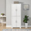 Armoires de rangement avec portes et tablettes ouvertes