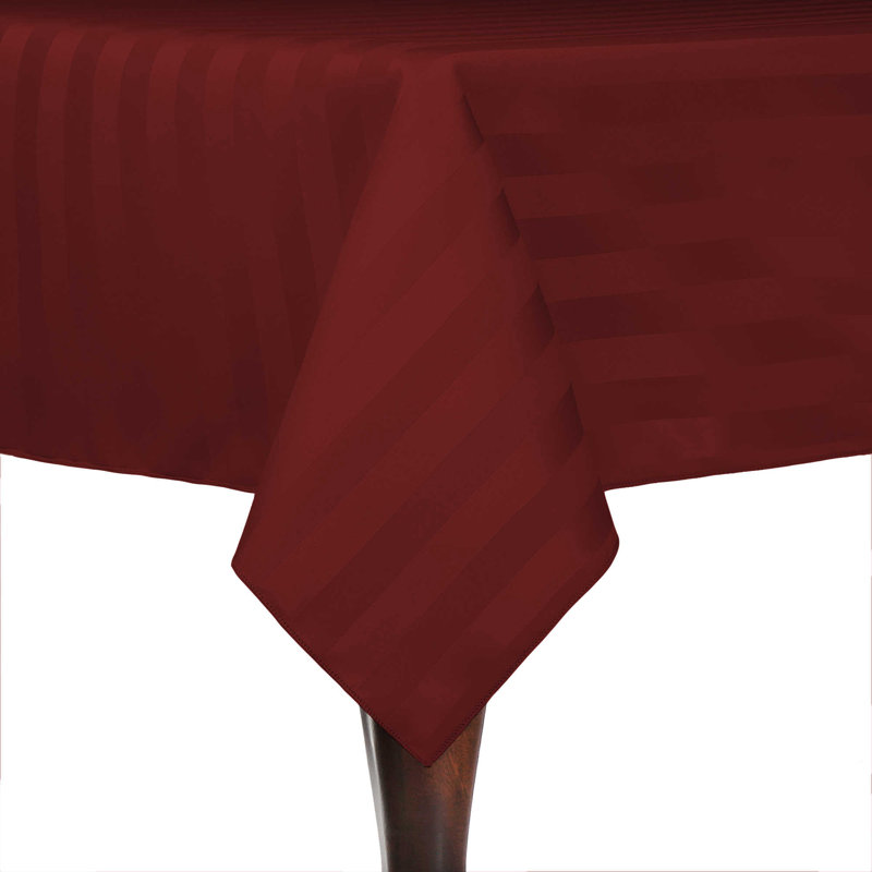 Ultimate Textile Satin Stripe Rectangular Tablecloth, 10, Brick, 120" x 54"