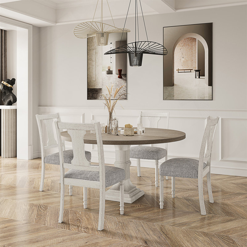 59"W Round 5-Pc Dining Table Set