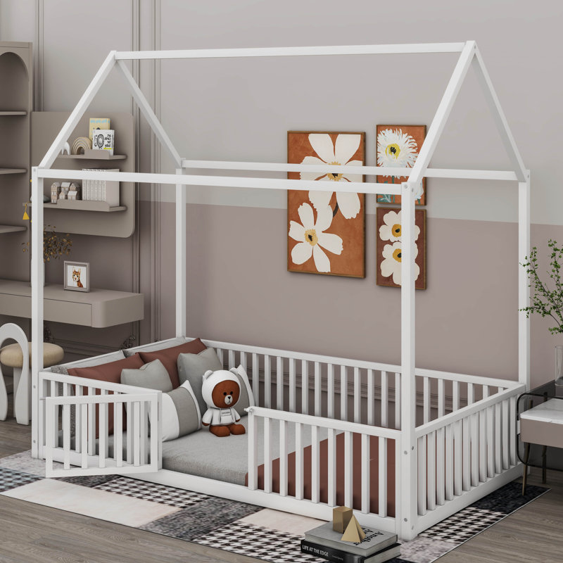 Keisha Metal Slat Bed, Twin, White