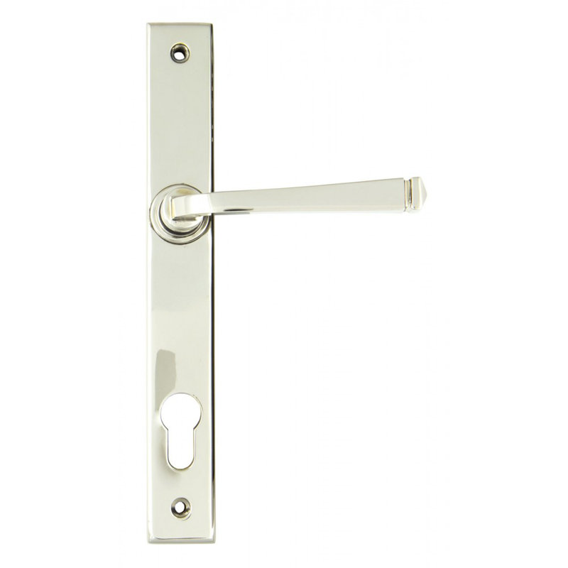 Avon Lock Door Handle Kit, Polished Nickel