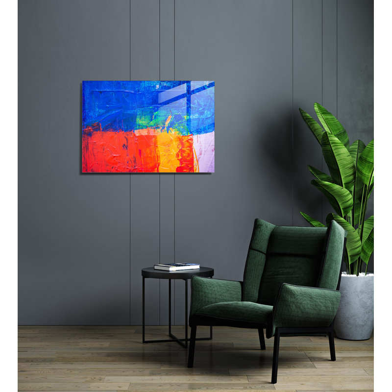 Superbe peinture murale en verre trempé 27,6 po x 39,4 po | 100% verre trempé, épaisseur: 0,16 pouce | Décoration élégante pour le salon ou le bureau, durable et facile à nettoyer, idée de cadeau parfaite