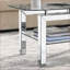 Table basse argentée rectangulaire pour le salon, pieds en miroir à 2 niveaux de rangement, facile à nettoyer