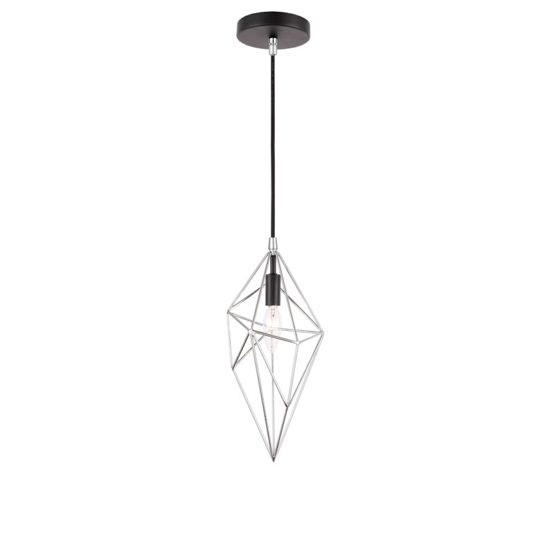 Luverne 1 - Light Single Pendant, Chrome/Black