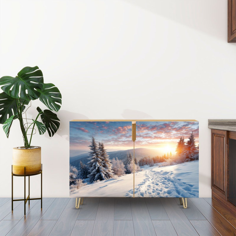 Buffet Buffet avec rangement Scenic Winter Landscape Forest
