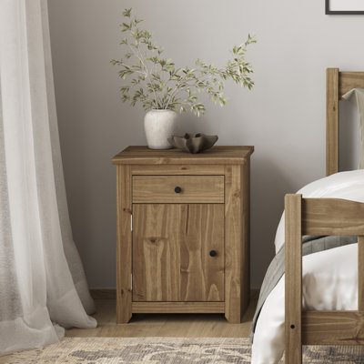 Throop 53cm W Solid Wood Bedside Table