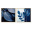 Blue Indigo Leaves Harmony - ensemble de 2 feuilles de collage carré-1301624118-1301624113