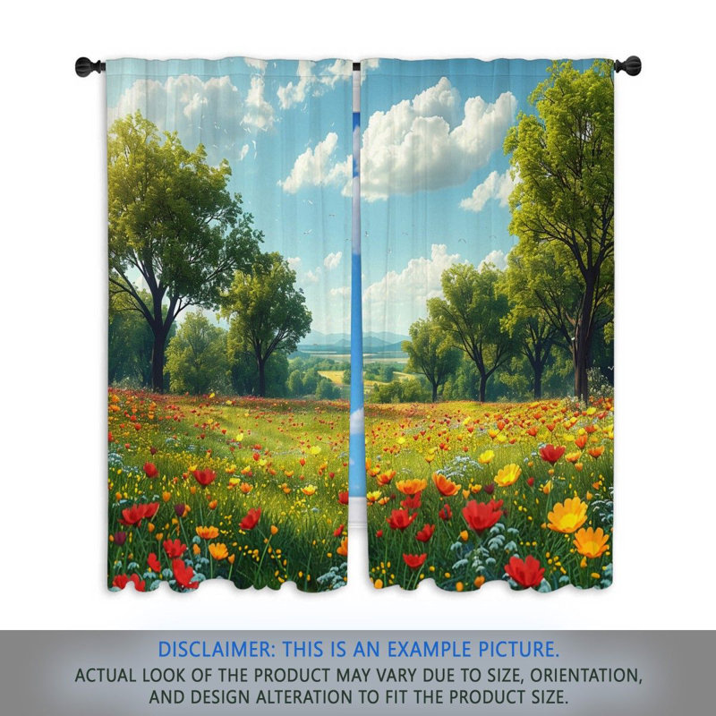 Rideaux de fenêtre Wildflowers, L 40 po x L 52 po