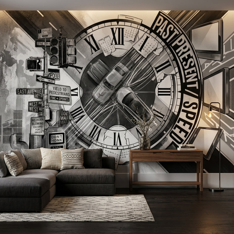 Horloge murale décorative murale, Non tissé, 160 po x 108 po