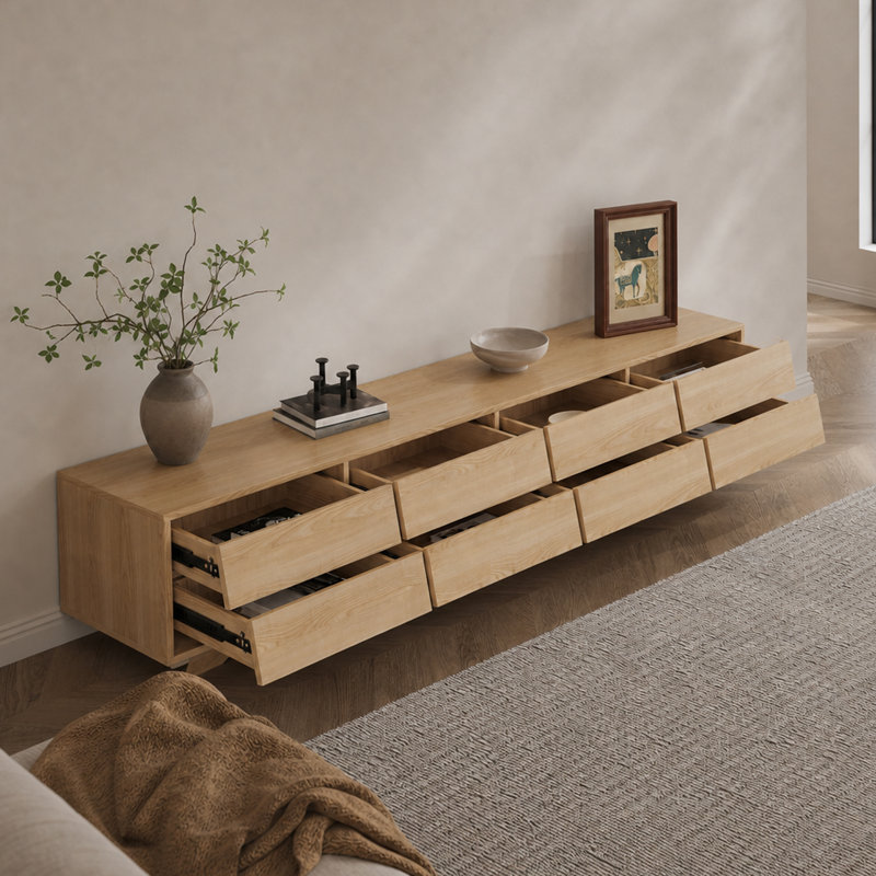 Meuble télé 78,7 po avec rangement noyer 78,7 po, Oak