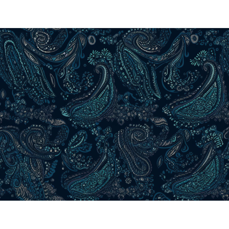 Polyester Comforter, King Comforter, Blue/Navy Paisley