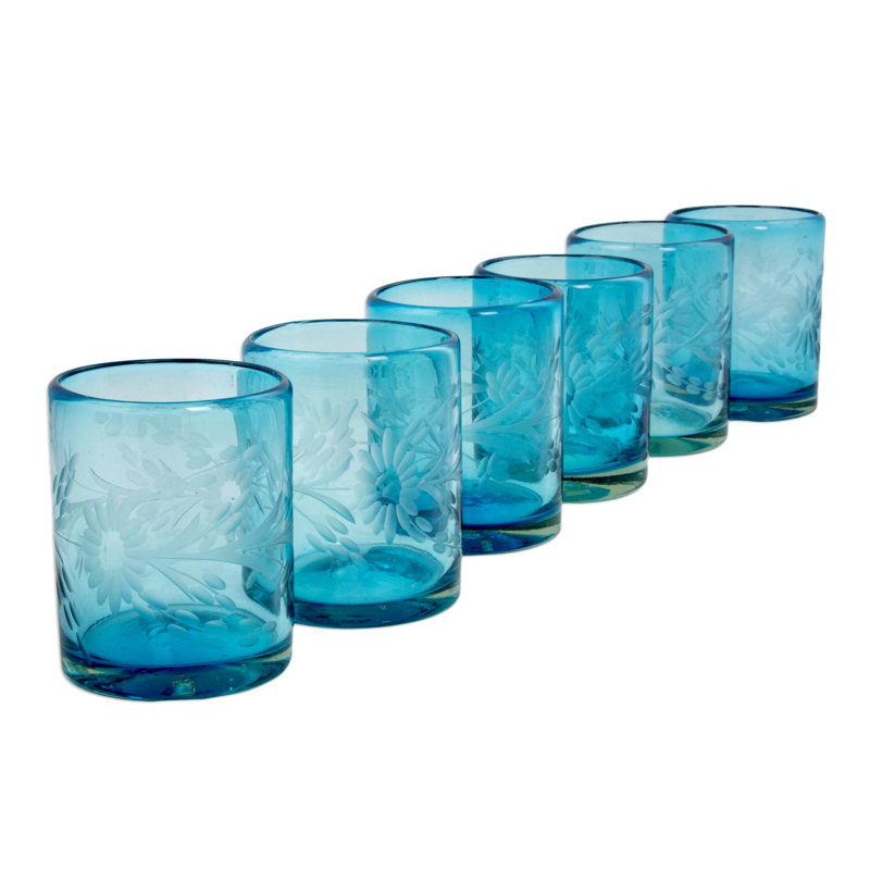 Fair Trade Handmade Glass Stemless Wine Glass