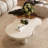 Modern Nesting Coffee Tables Set Of 2, 2 In 1 Irregular Coffee Table With Glass Top End Table For Living Room Easy To Assemble