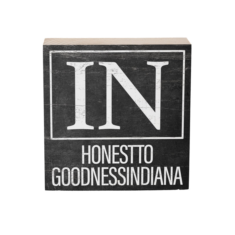 State Wooden Plock Indiana 6x6"