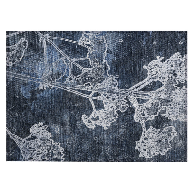 Machine Washable Indoor/Outdoor Leavittsburg ACN2239 Floral Rug