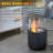 Tabletop Fireplace, Mini Concrete Ethanol Fire Bowl With Lid, Burns Up With Liquid Alcohol And Solid Tablet Alcohol-117951010
