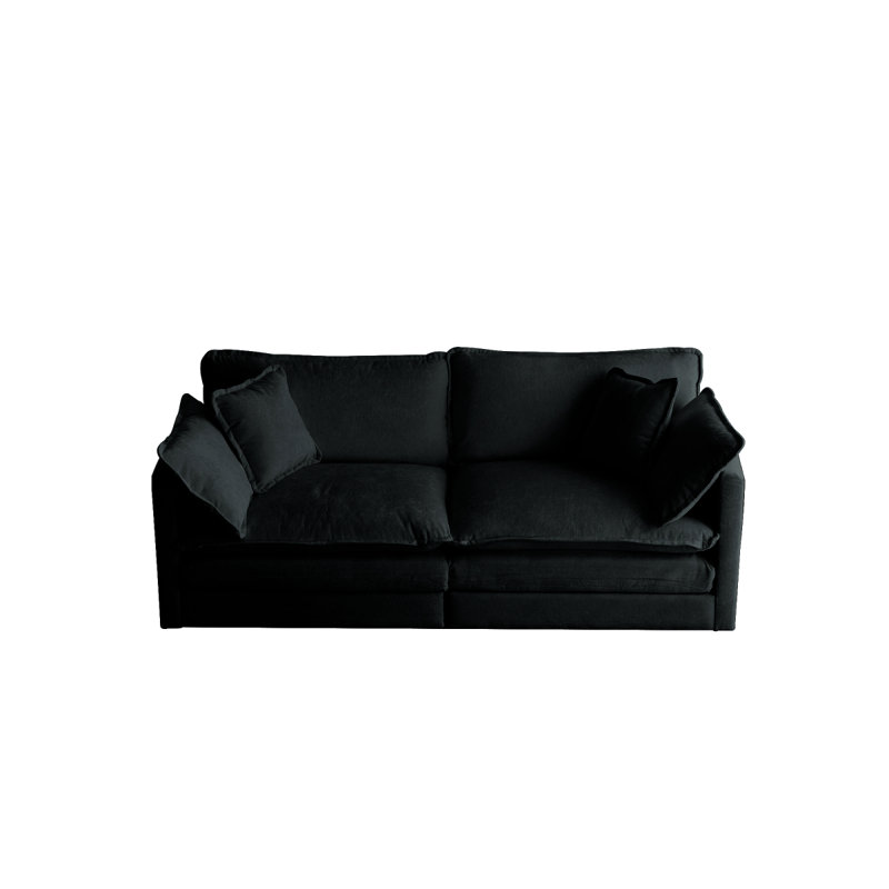 Canapé-lit Modern, H 33,042 po x l 76,732 po x P 35,031 po, Tissu noir