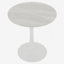 Table basse de 27,6 po de style Mid-Century moderne, pouvant accueillir de 2 à 4 personnes, dotée d'un plateau rond en marbre veiné de blanc, parfaite pour divers décors.-280938945