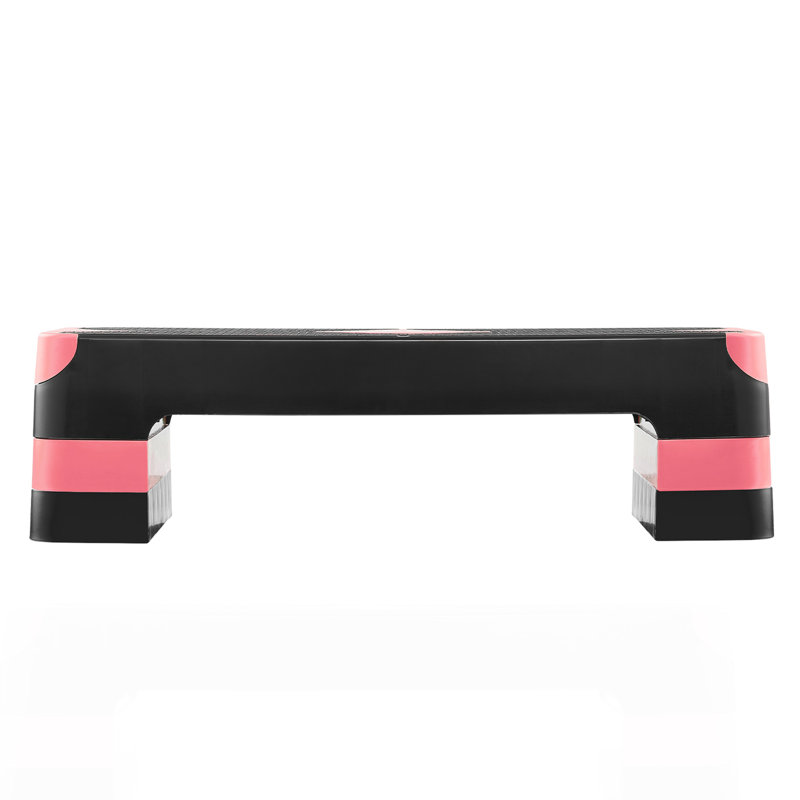 Aerobic Exercise Step Platform Height Adjustable Workout Stepper 4 Riser Red, Red