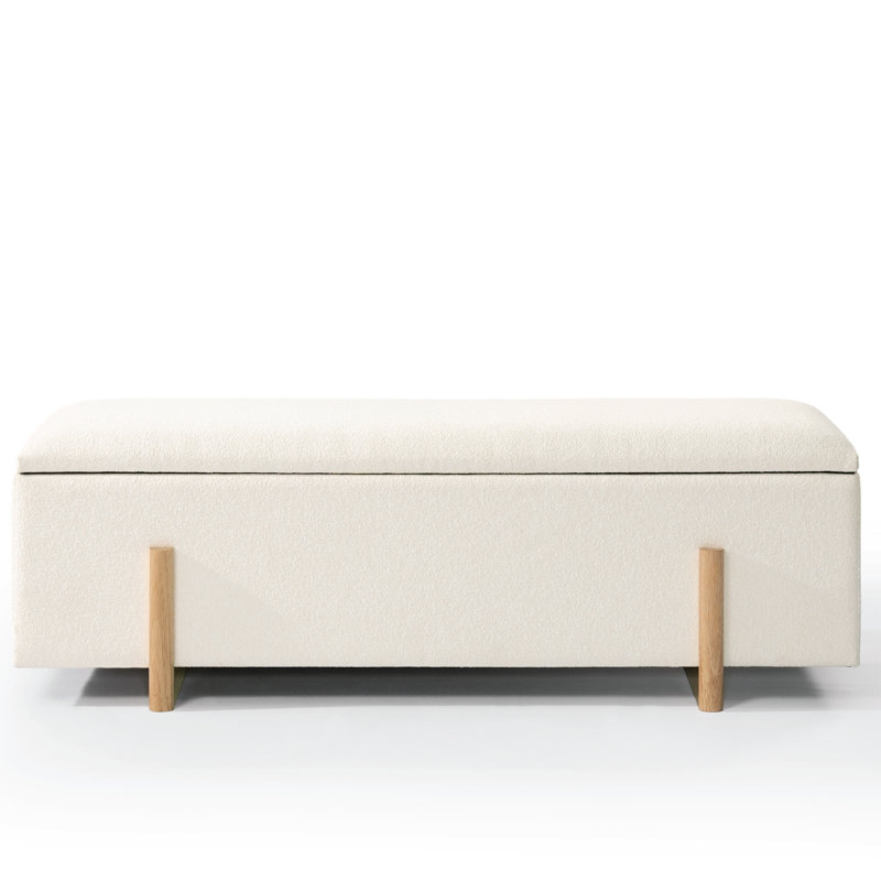 Sadeel Upholstered Boucle Flip Top Storage Bench