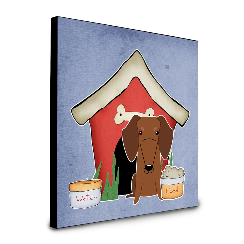 Panneau mural d’art collection dog house Scarvinia, Teckel rouge / brun