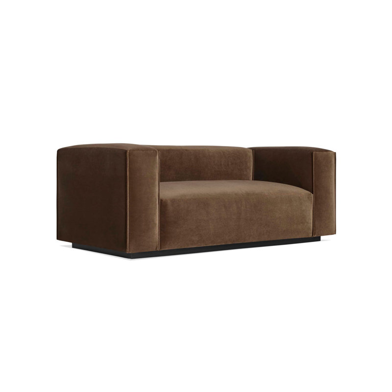 Cleon Sofa, Coffee Velvet Polyester Blend