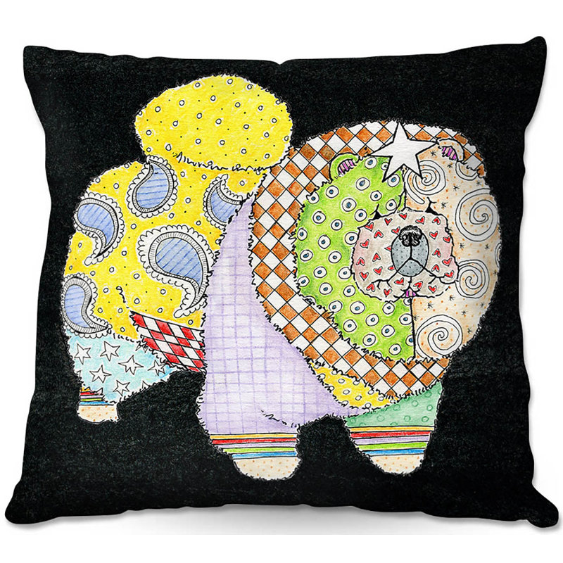  Coussin Couch Chow, 16 po x 1 po, Noir