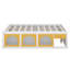 Lit plateforme en bois avec bibliothèque, vitrine et tiroir de rangement, lit de rangement multifonctionnel-228590343-228590340