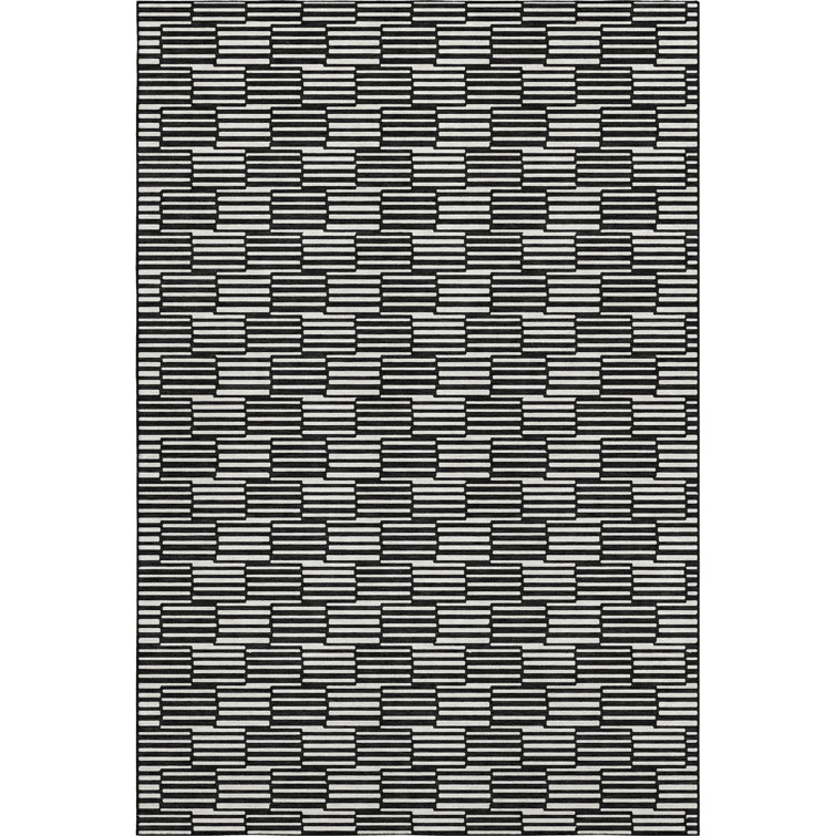 Premium Machine Washable Prisco Black Rug