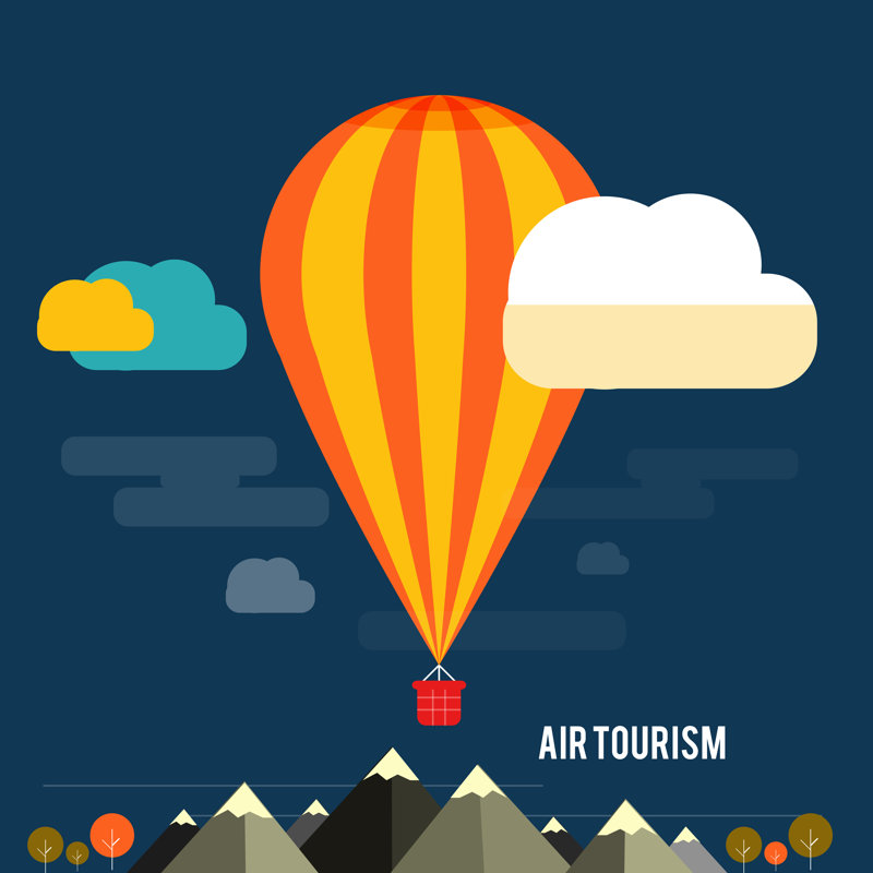 Hot Air Balloon by Robuart - Wrapped Canvas Print, 30cm H x 30cm W