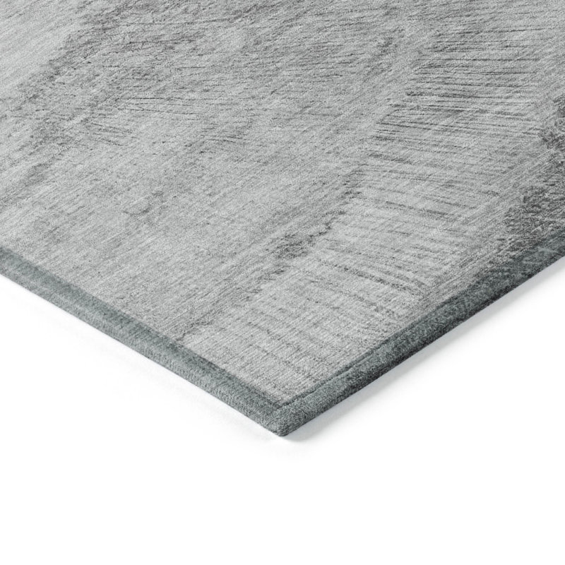 Tapis extérieur lavable abstrait gris anthracite 9 pi x 12 pi