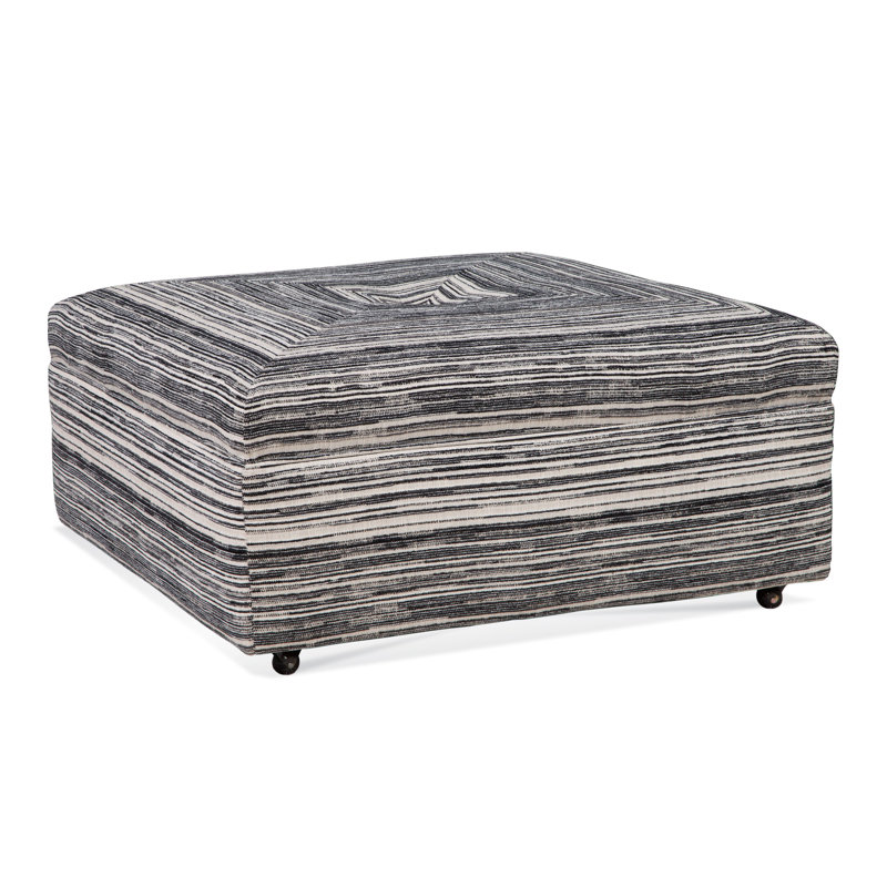 Fremont Square Ottoman, Beige Performance Fabric; 0851-73