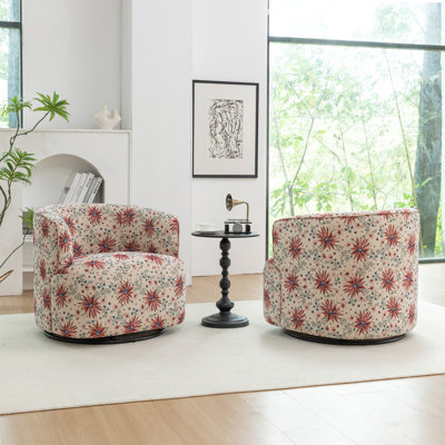 Fauteuil demi-tonneau pivotant rembourré Bryonie
