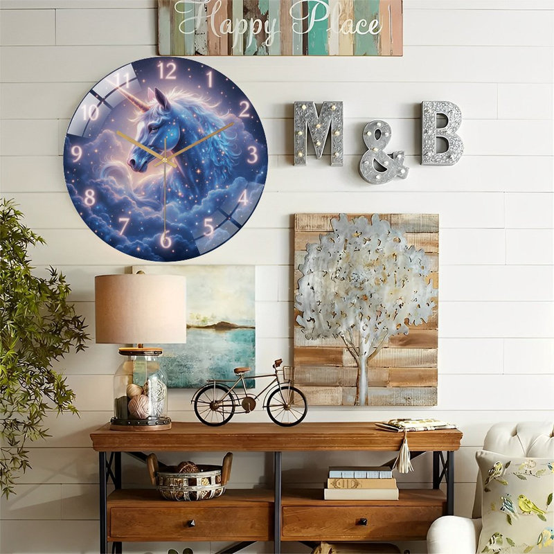 Horloge murale licorne 12 po