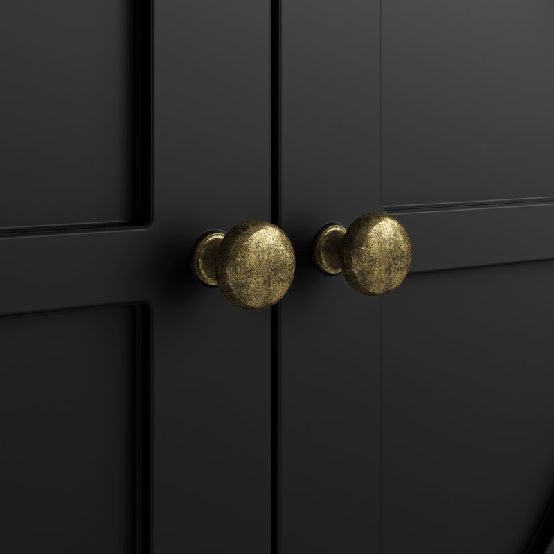 Buffet avec 4 portes, Noir, noir, noir, noir