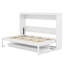 Lit escamotable mural avec rangement, armoire-lit pliable avec bureau, miroir central et tiroirs latéraux-1355997554