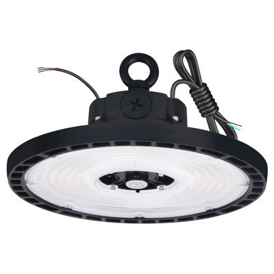 Luxrite 100/120/150W LED UFO High Bay Light, 2CCT 4000K/5000K, Up to 21450LM, 90º Beam, UFO Light 0-10V Dimmable, IP65, UL & DLC Premium, White