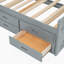Lit simple en bois avec tête de lit avec rangement et prises de courant, lit extensible avec lit gigogne simple-404568800-404568807