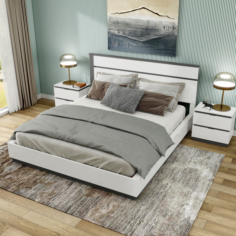 Arakawa Wood 3-Piece Bedroom Set, Queen