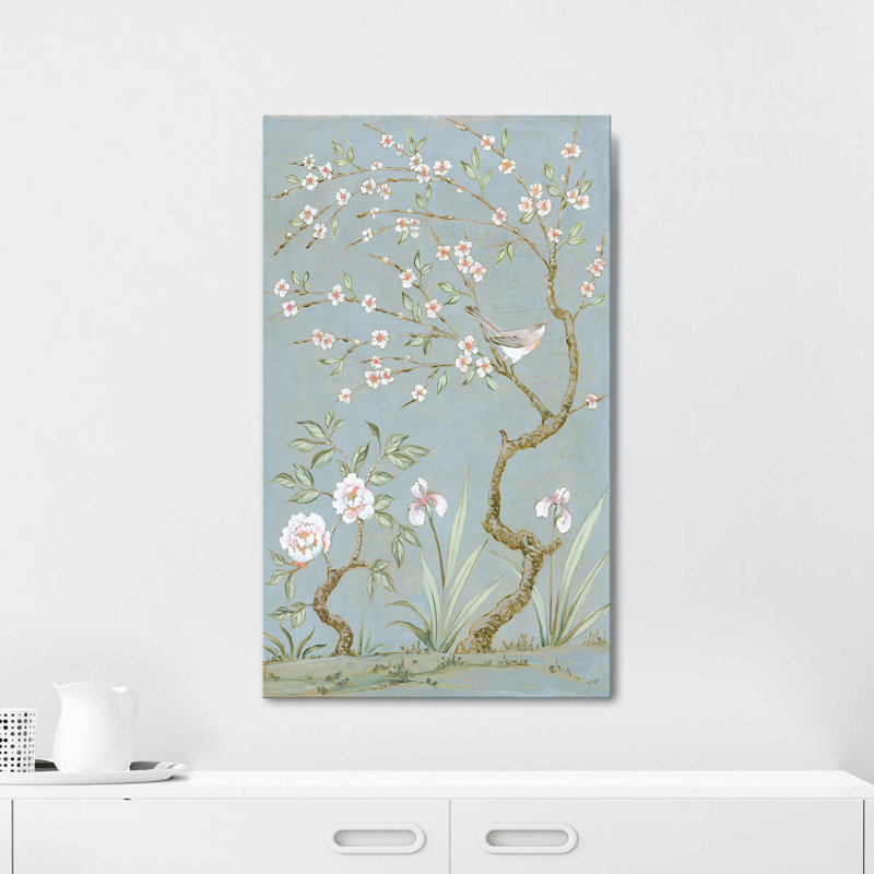 «Spring Mural I Blue» par Julia Purinton, reproduction sur toile, H 36 po x l 60 po x P 1,5 po