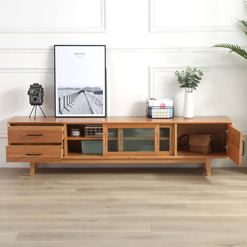 Meuble télé en bois de cerisier, 78.74"