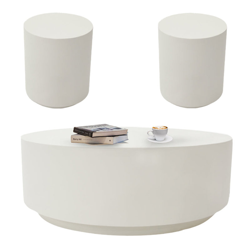 3 - Piece Living Room Table Set, White